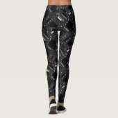 Funky Retro Black White Computer Circuit Board Leggings (Achterkant)