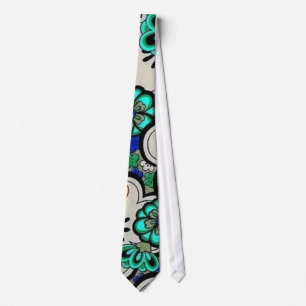 Funky Retro Blauwgroen Blauwe Stropdas van de