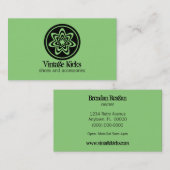 Funky Retro Bloom Visitekaartje, Kelly Green Visitekaartje (Voorkant / Achterkant)