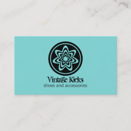 Funky Retro Bloom Visitekaartje, Turquoise Visitekaartje