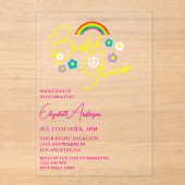 Funky Retro Bridal Shower Acryl Uitnodigingen (Voorkant)