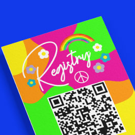 Funky Retro Bridal Shower Registry Informatiekaartje