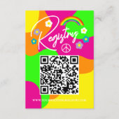 Funky Retro Bridal Shower Registry Informatiekaartje (Voorkant)