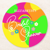 Funky Retro Bridal Shower Ronde Kartonnen Onderzetter (Voorkant)
