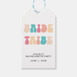 Funky Retro Bride Tribe Bachelorette Cadeaulabel