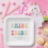 Funky Retro Bride Tribe Bachelorette Papieren Bordje (Feest)