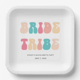 Funky Retro Bride Tribe Bachelorette Papieren Bordje