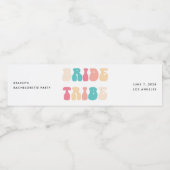 Funky Retro  Bride Tribe Bachelorette Waterfles Etiket (Enkel label)