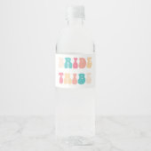 Funky Retro  Bride Tribe Bachelorette Waterfles Etiket (Voorkant)