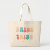 Funky Retro  Bride Tribe Bridesmaid Grote Tote Bag (Voorkant)