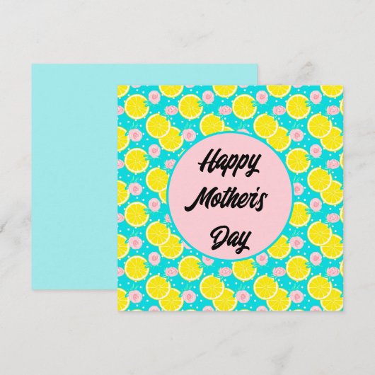 Funky retro bright lemon Moederdag Kaart (Voorkant / Achterkant)