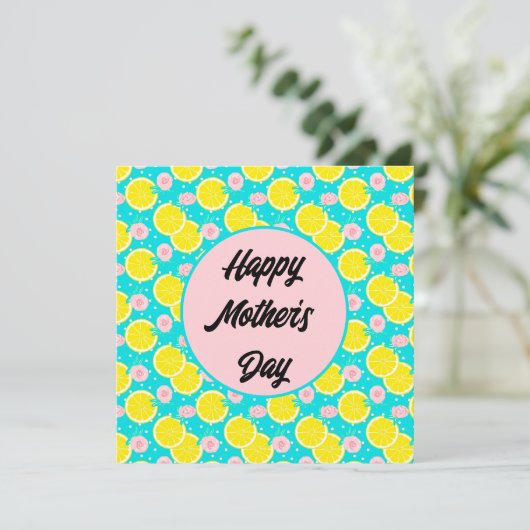 Funky retro bright lemon Moederdag Kaart (Staand voorkant)