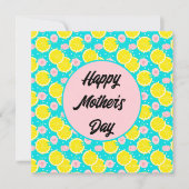 Funky retro bright lemon Moederdag Kaart (Voorkant)