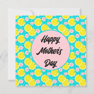 Funky retro bright lemon Moederdag Kaart