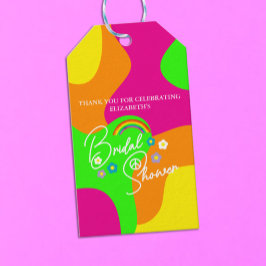 Funky Retro Bruiloftsfeest Cadeaulabel