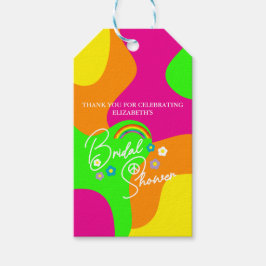 Funky Retro Bruiloftsfeest Cadeaulabel