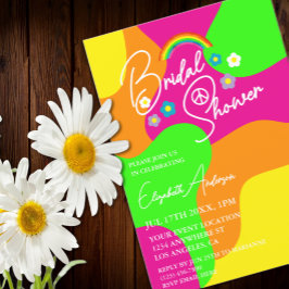 Funky Retro Bruiloftsfeest Kaart