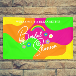 Funky Retro Bruiloftsfeest Spandoek