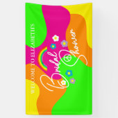 Funky Retro Bruiloftsfeest Spandoek (Verticaal)