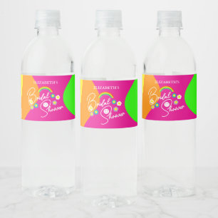 Funky Retro Bruiloftsfeest Waterfles Etiket