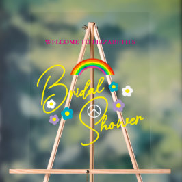 Funky Retro Bruiloftsfeestje Acryl Bord