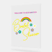 Funky Retro Bruiloftsfeestje Acryl Bord (Hoek)