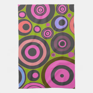 Funky Retro Circles American MoJo Kitchen Towel Theedoek