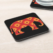 Funky Retro Circles Elephant Bier Onderzetter (Linkerzijde)