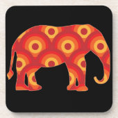 Funky Retro Circles Elephant Bier Onderzetter (Voorkant)