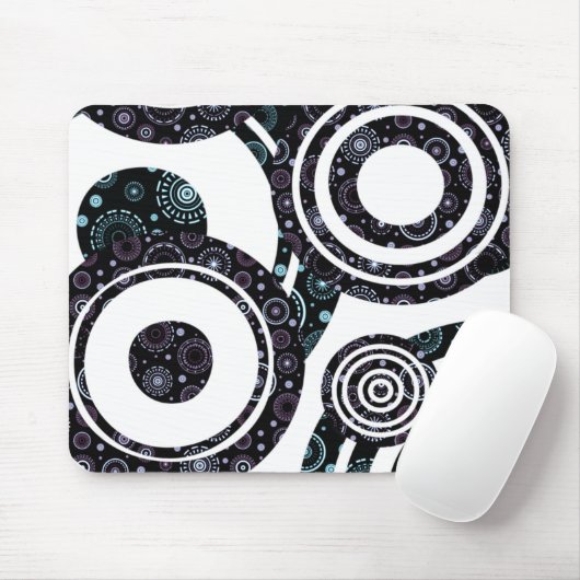 Funky Retro Circles Muismat (Met muis)