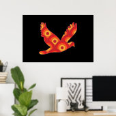 Funky Retro Cirkel Arend Poster (Thuiskantoor)