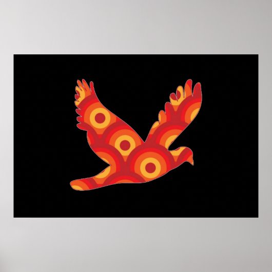 Funky Retro Cirkel Arend Poster (Voorkant)