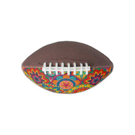 Funky Retro Colorful Mandala Pattern American Football