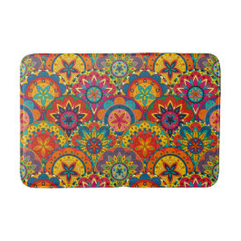 Funky Retro Colorful Mandala Pattern Badmat