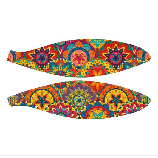 Funky Retro Colorful Mandala Pattern Basketbal (Panelen)