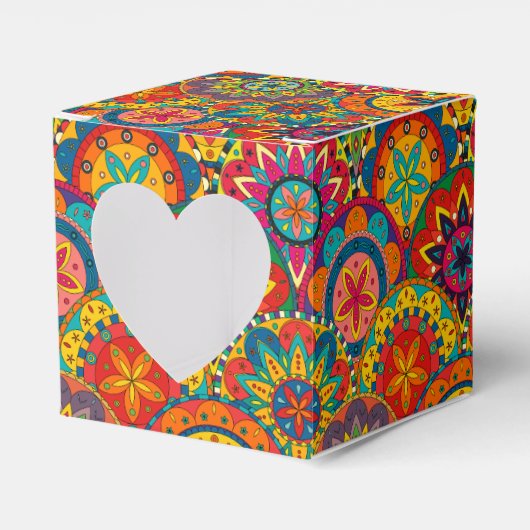 Funky Retro Colorful Mandala Pattern Bedankdoosjes (Voorkant Zijde)