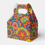 Funky Retro Colorful Mandala Pattern Bedankdoosjes (Achterkant)