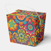 Funky Retro Colorful Mandala Pattern Bedankdoosjes (Achterkant)