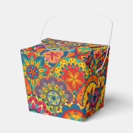 Funky Retro Colorful Mandala Pattern Bedankdoosjes