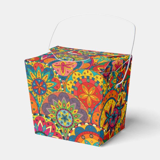 Funky Retro Colorful Mandala Pattern Bedankdoosjes (Voorkant Zijde)