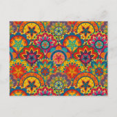 Funky Retro Colorful Mandala Pattern Briefkaart (Voorkant)