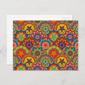 Funky Retro Colorful Mandala Pattern Briefkaart (Voorkant / Achterkant)