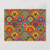 Funky Retro Colorful Mandala Pattern Briefkaart (Voorkant)