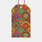 Funky Retro Colorful Mandala Pattern Cadeaulabel (Achterkant)