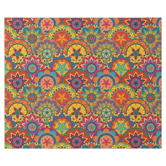 Funky Retro Colorful Mandala Pattern Cadeaupapier (Vlak)