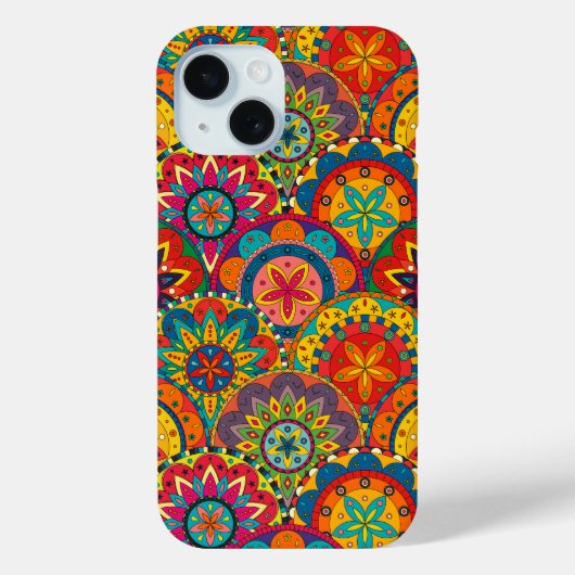Funky Retro Colorful Mandala Pattern Case-Mate iPhone Case (Achterkant)