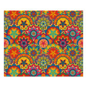 Funky Retro Colorful Mandala Pattern Foto Afdruk (Voorkant)