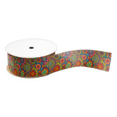 Funky Retro Colorful Mandala Pattern Grosgrain Lint (Spoel)