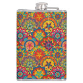Funky Retro Colorful Mandala Pattern Heupfles (Achterkant)