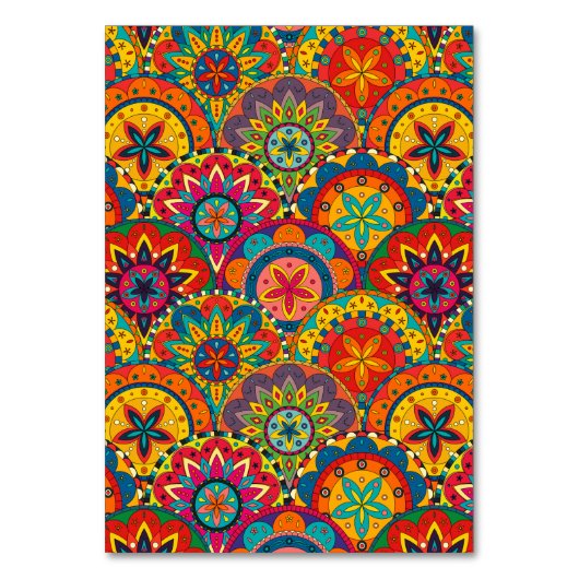 Funky Retro Colorful Mandala Pattern Kaart (Achterkant)